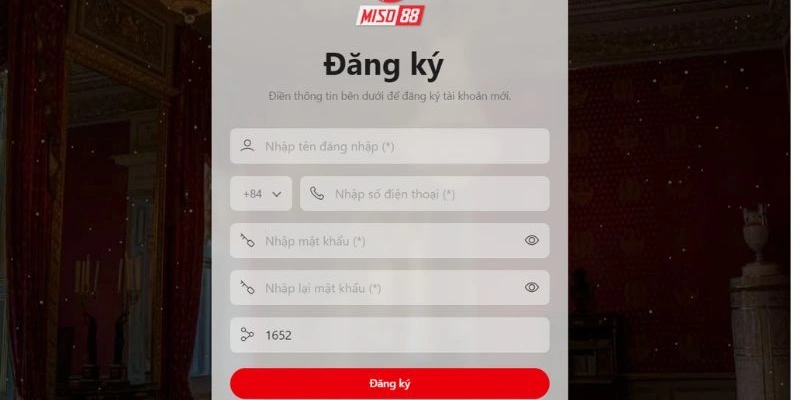 Đăng ký Miso88 bằng trình duyệt web